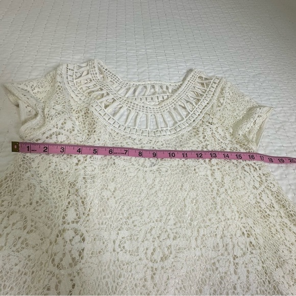 Free People Holy Mountain Mini
Floral Crochet Dress Ivory 
Cottagecore Coquette - Picture 6 of 13